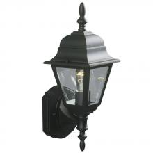  301021 BLK - Outdoor Cast Aluminum Lantern - Black w/ Clear Beveled Glass